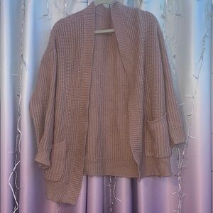 Cozy Open-Front Chunky Knit Cardigan - Dusty Rose